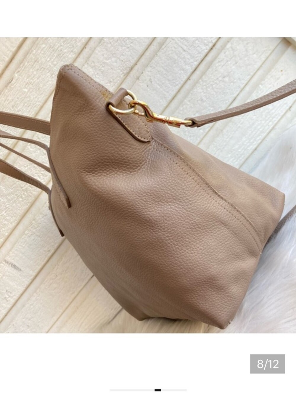 Cuyana Easy System Double Strap Laptop Tote Tan Crossbody - Picture 5 of 12